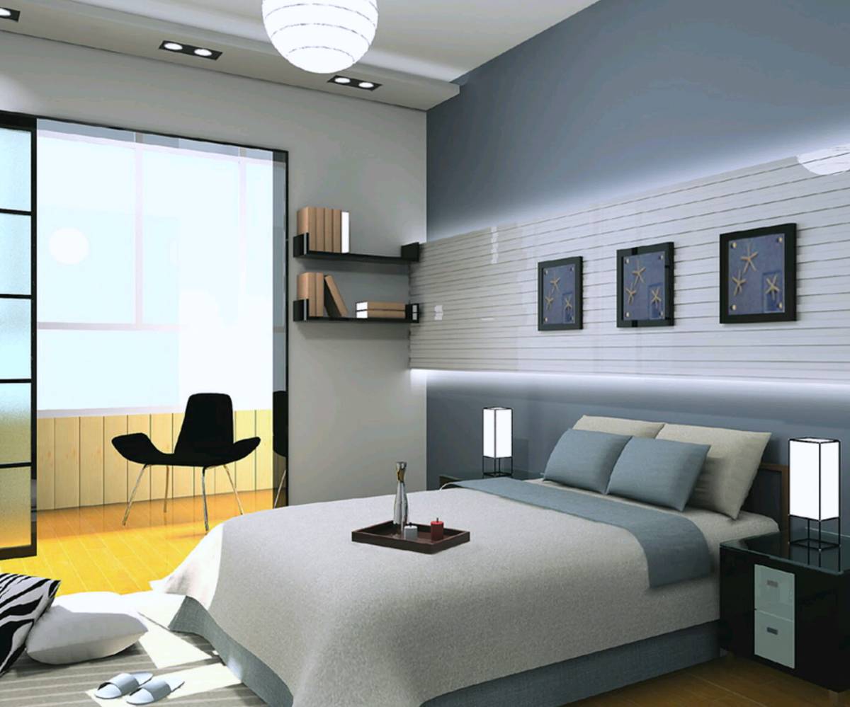 Astounding Home Interior Small Bedroom Design Ideas With Cozy Queen Size Grey Mattress And Fascinating Grey Wall Paint Decor Interior Design Inspirations