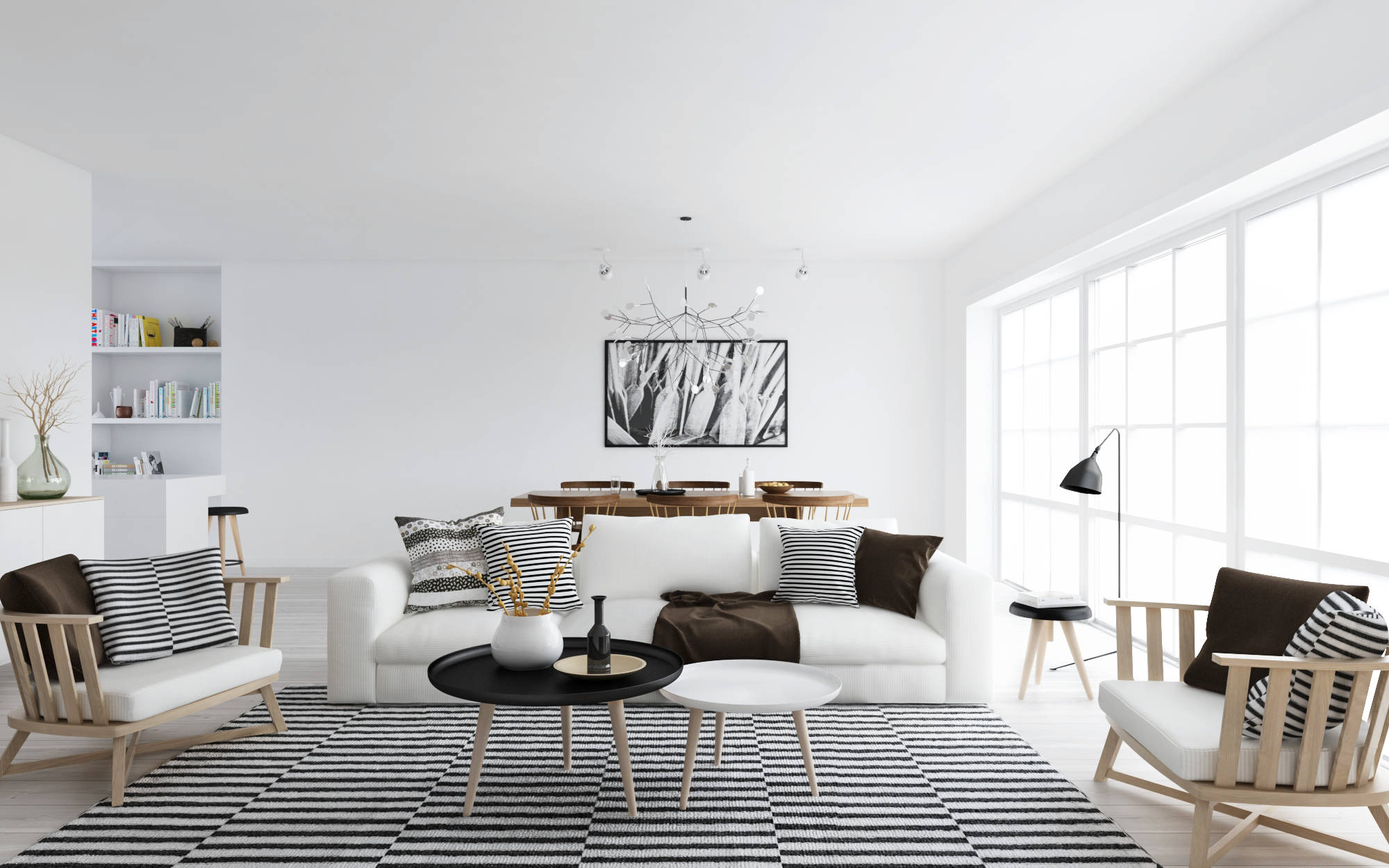 Black and white is a classic color combination for scandinavian design