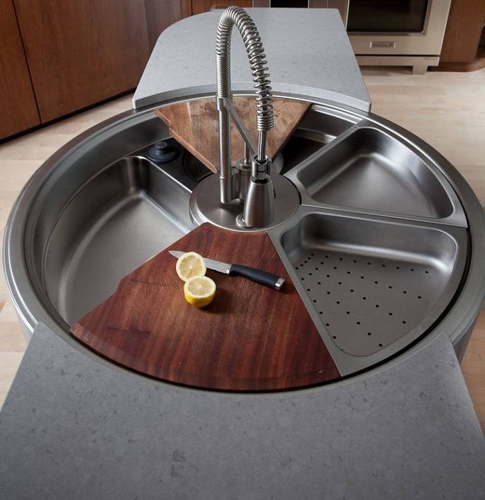 Creative space-saving modern kitchen sink