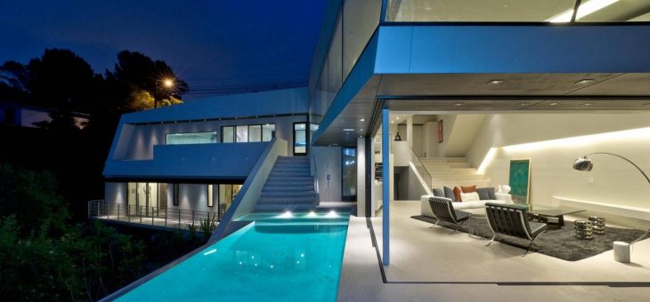 Interior Of One Ultra Modern Estate In Hollywood Hills