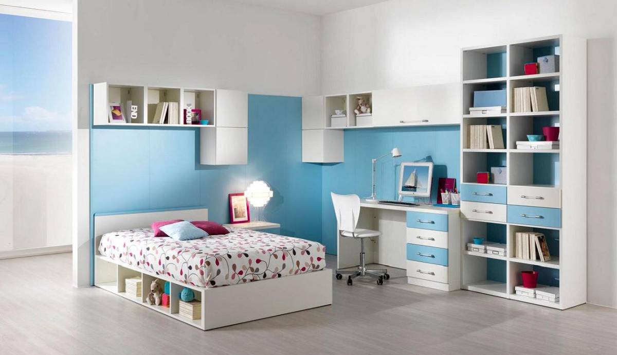 modern-girl-bedroom-created-on-sleek-wooden-flooring-and-decorated-using-minimalist-teen-room-designs-also-completed-with-open-storage