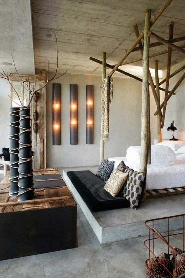 Lights as wall decoration in bedroom
