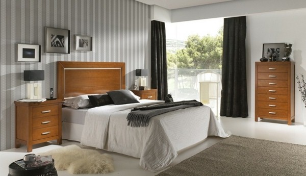 cozy bedroom ideas set wallpaper vertical stripes