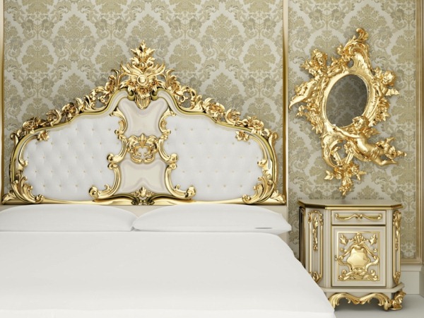 furnished bedroom in baroque style