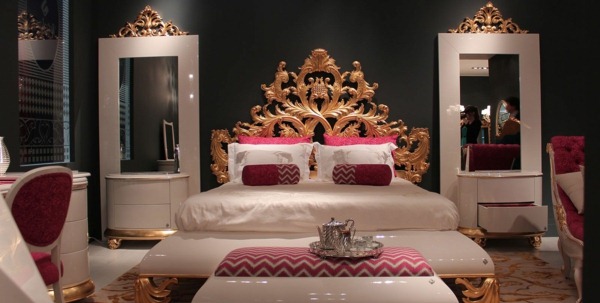 modern-looking baroque bedroom