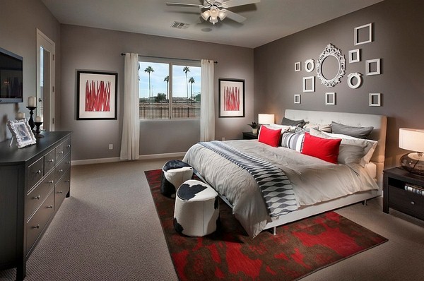 Beautiful bedrooms in gray and red (5)