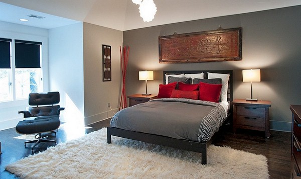 Beautiful bedrooms in gray and red (4)