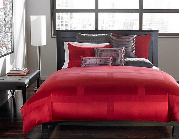 Beautiful bedrooms in gray and red1