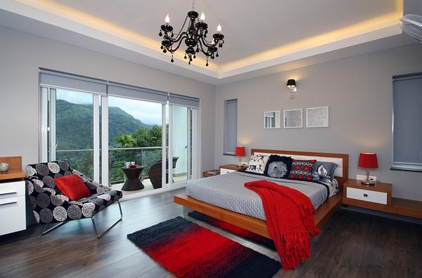 gray and red bedroom ideas