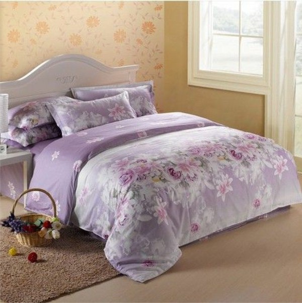 purple bedding and Pillow
