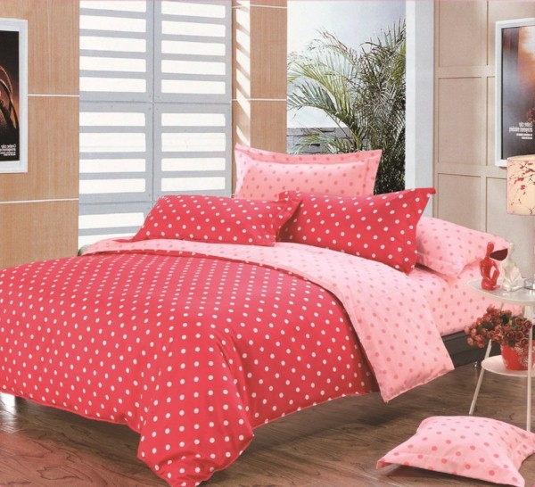 rosy color for bedding in the bedroom