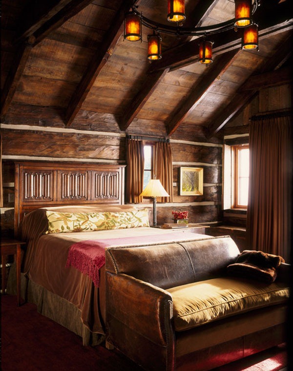 Bedroom ideas wooden beam ceiling antique sleeping ideas table lamp high floristic elements country house