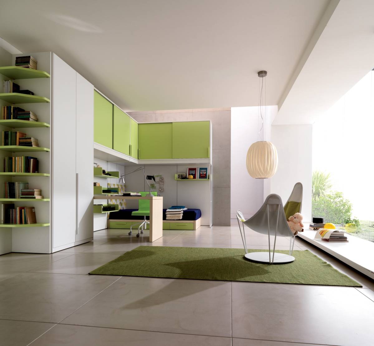 retro-green-teen-bedroom-interior