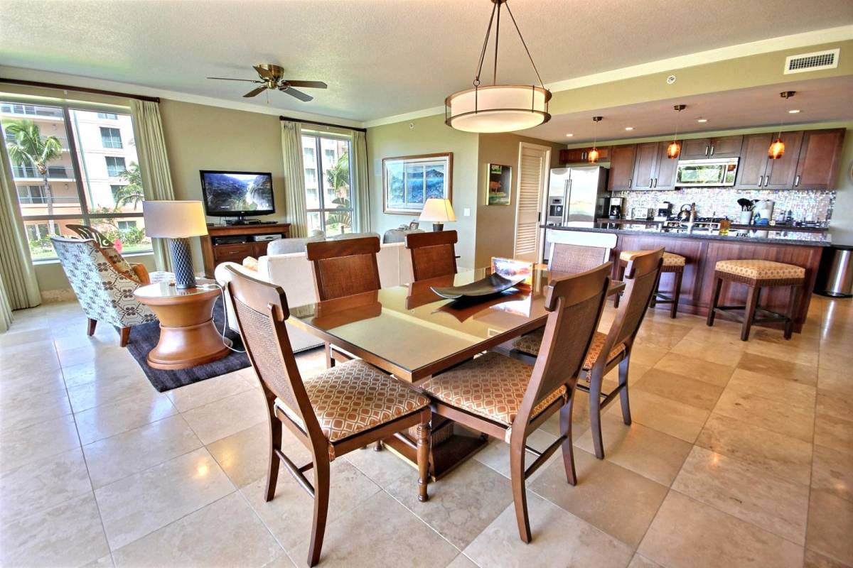 Tiled floor for living room and open space concept