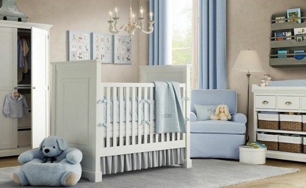 make babyroom young white blue room stuffed animals