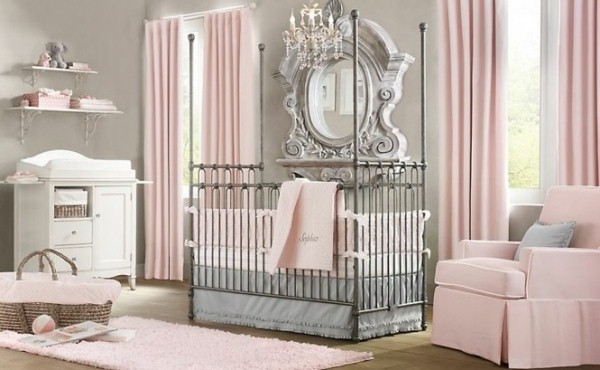 baby room design elegant pink white gray girl