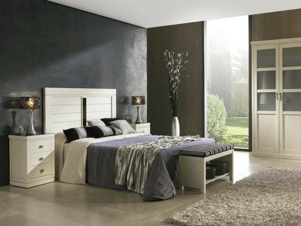 sleeping room decorating ideas colors natural gray beige carpet walls light gray bed linen white furniture