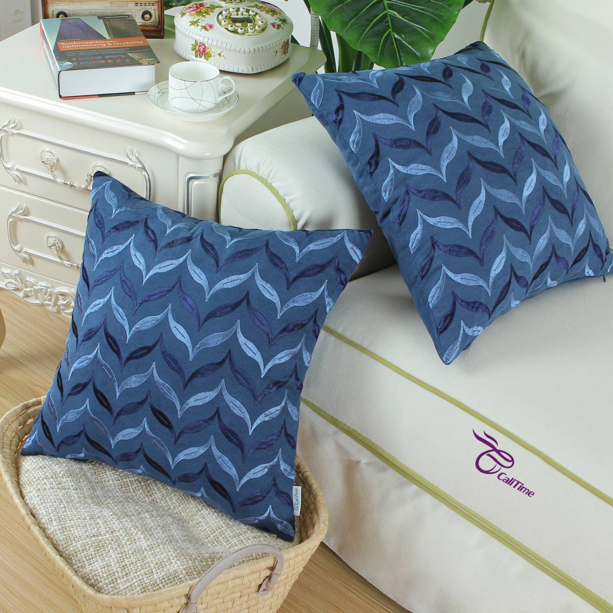 CaliTime Throw Pillows Covers 18 X 18 Inches