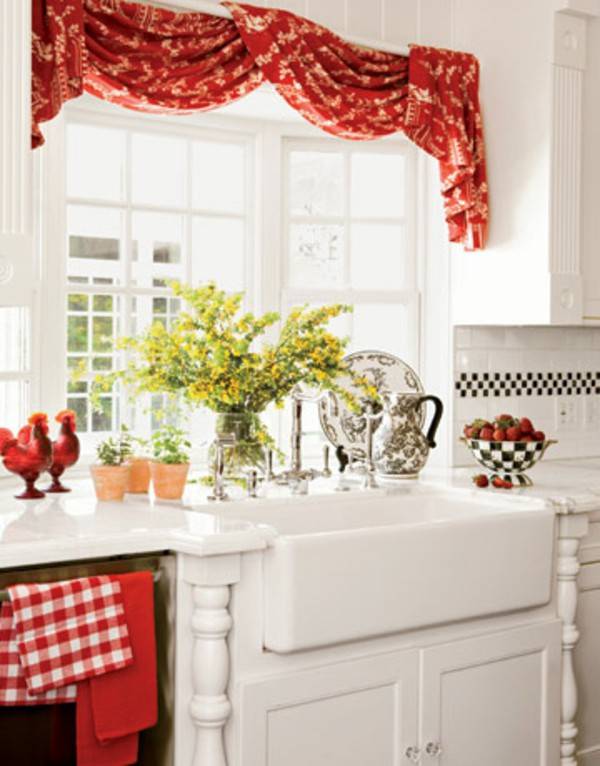 7 Inspirational Themes For Red Kitchen Curtains