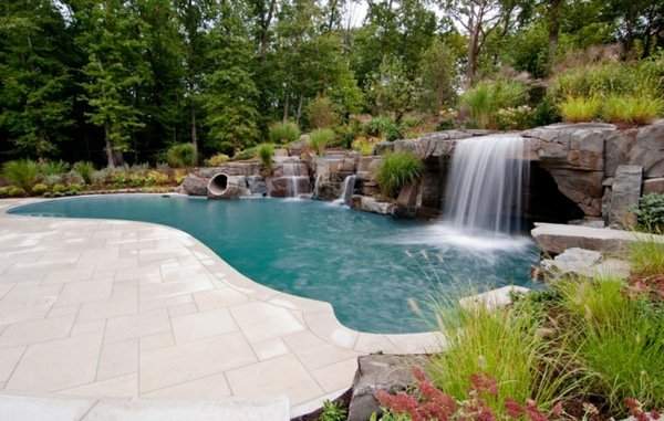 Swimming-pool-Waterfall-natural-stones-deck-garden-design