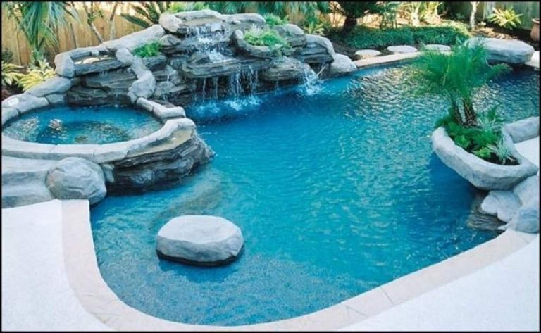30 Great Inground Swimming Pools With Waterfall And Natural Stone Decor ...