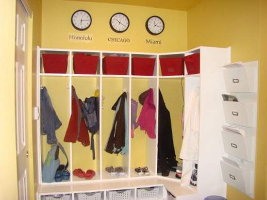 yellow mudroom