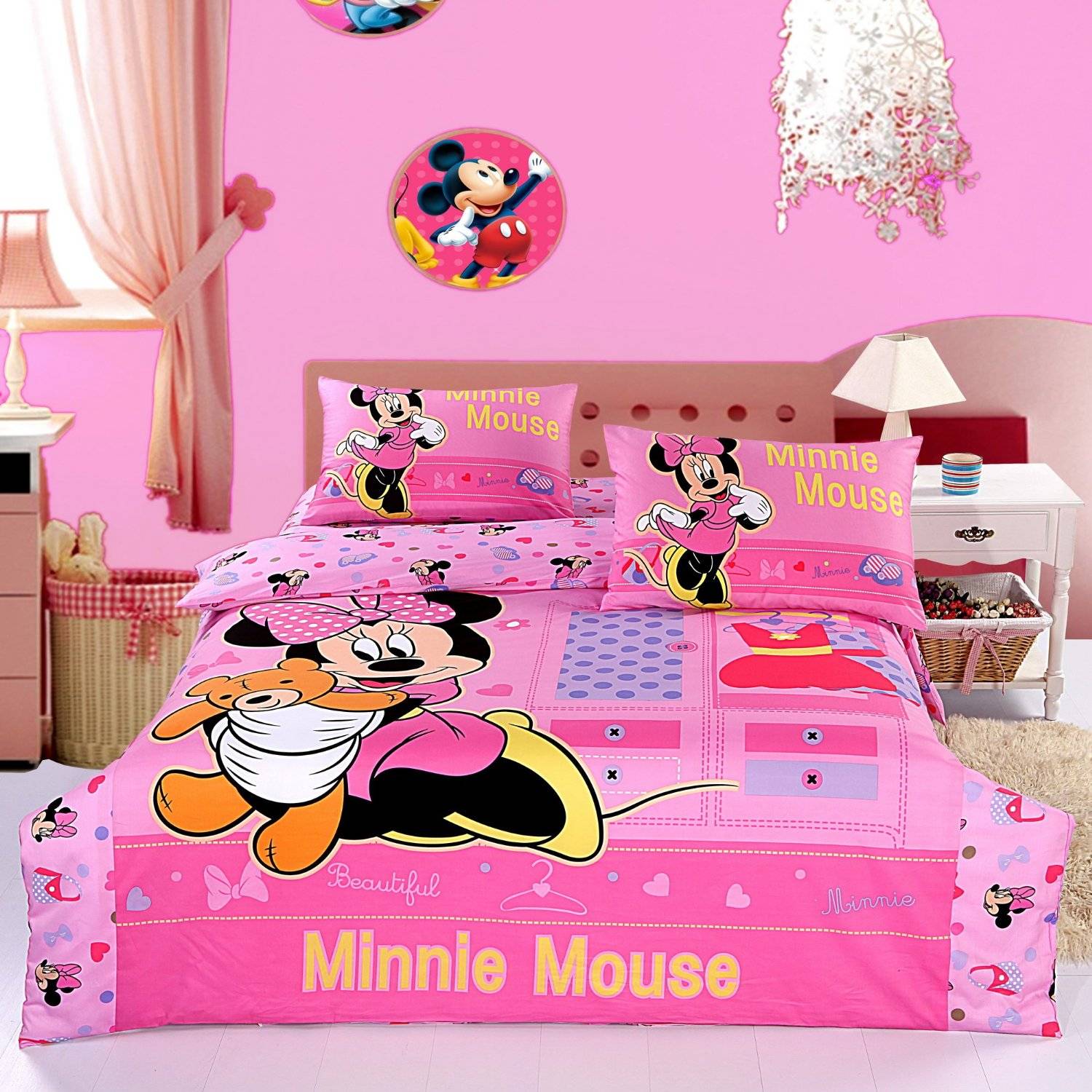 Funny Minnie Mouse Toddler Bedding For Kids