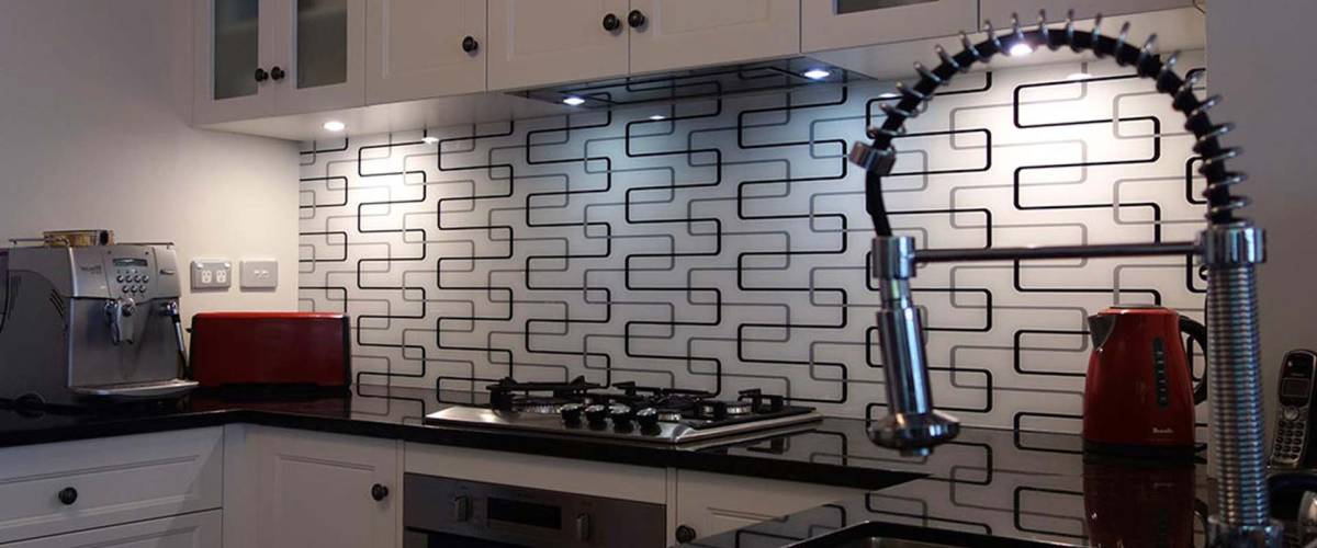 abstract glass splashback