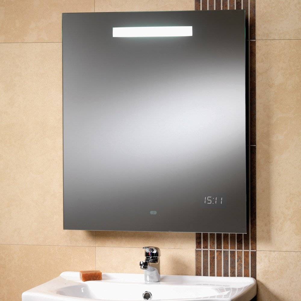 heated bathroom mirror with shaver socket