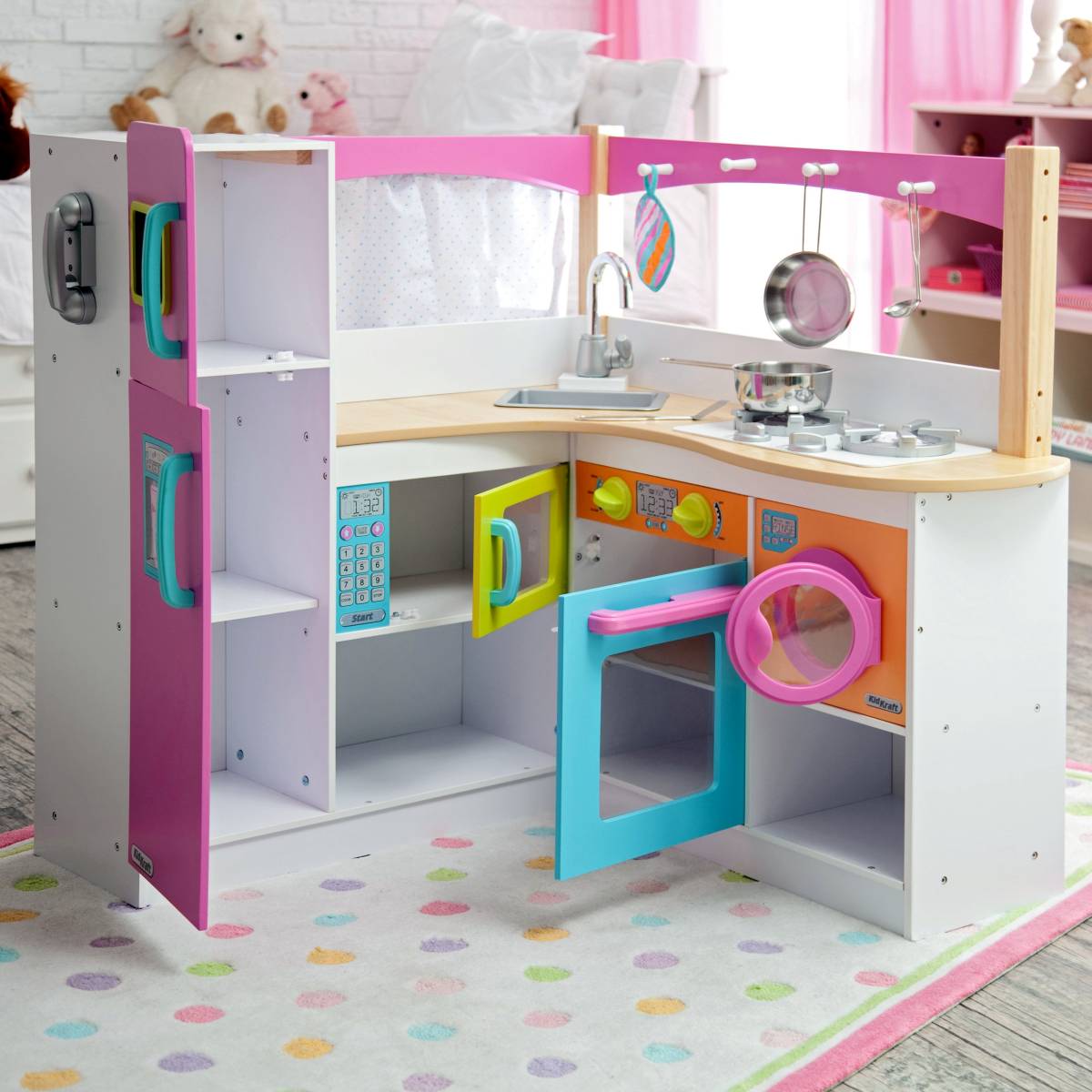 kidkraft big & bright grand gourmet corner kitchen