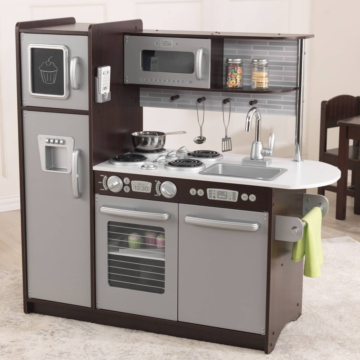 kidkraft espresso grand gourmet kitchen 53302