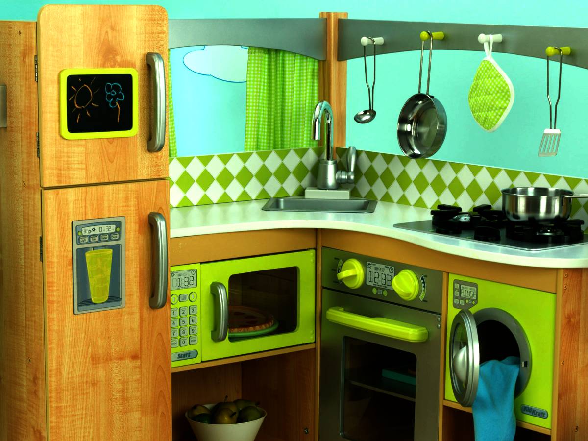 kidkraft grand gourmet corner kitchen green