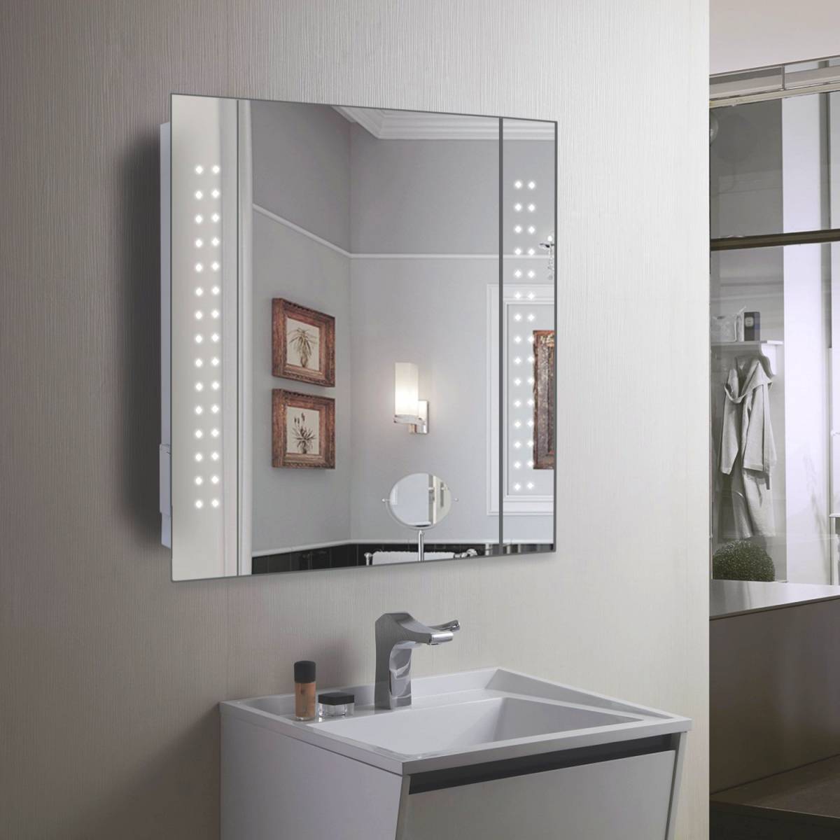 led bathroom mirrors with shaver socket