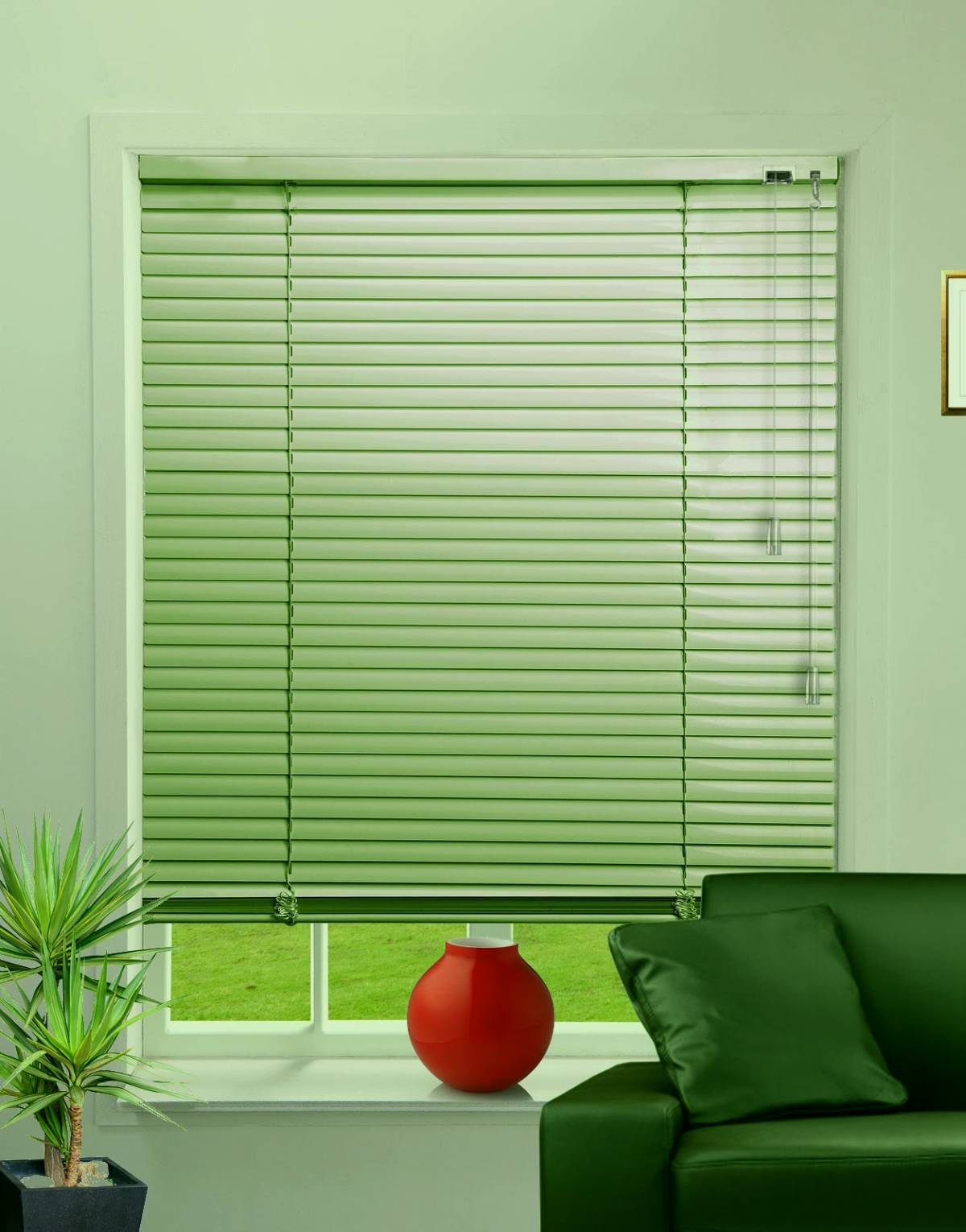 lime green aluminium venetian blinds