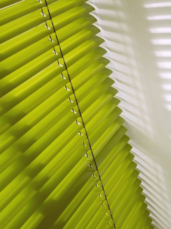 lime green aluminium venetian blinds