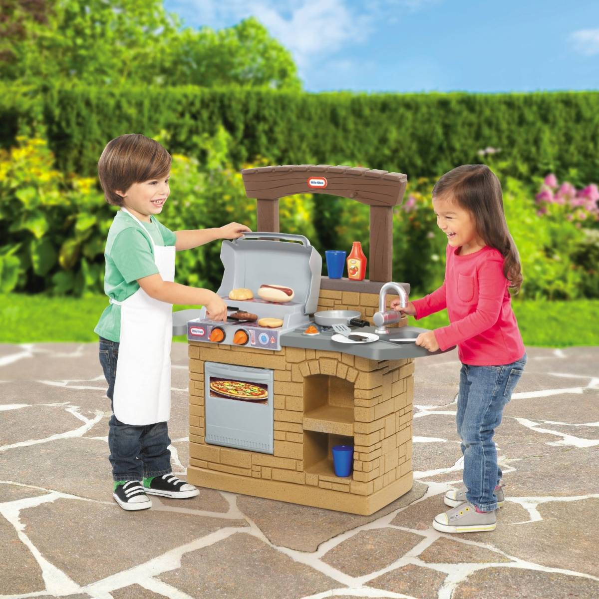 little tikes inside outside kitchen grill