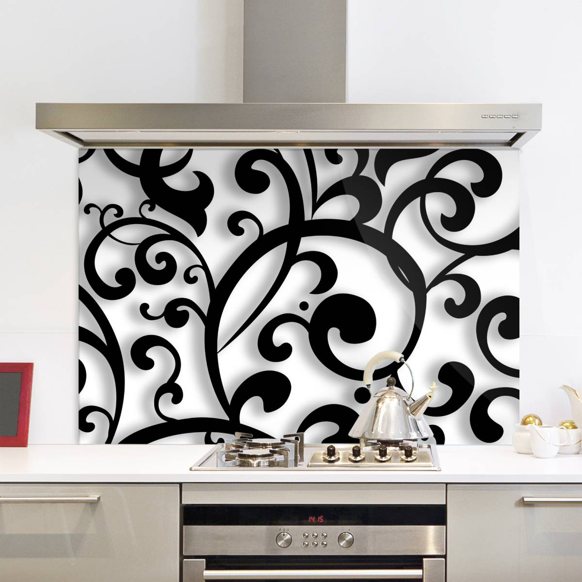 patterned glass splashbacks for cookers