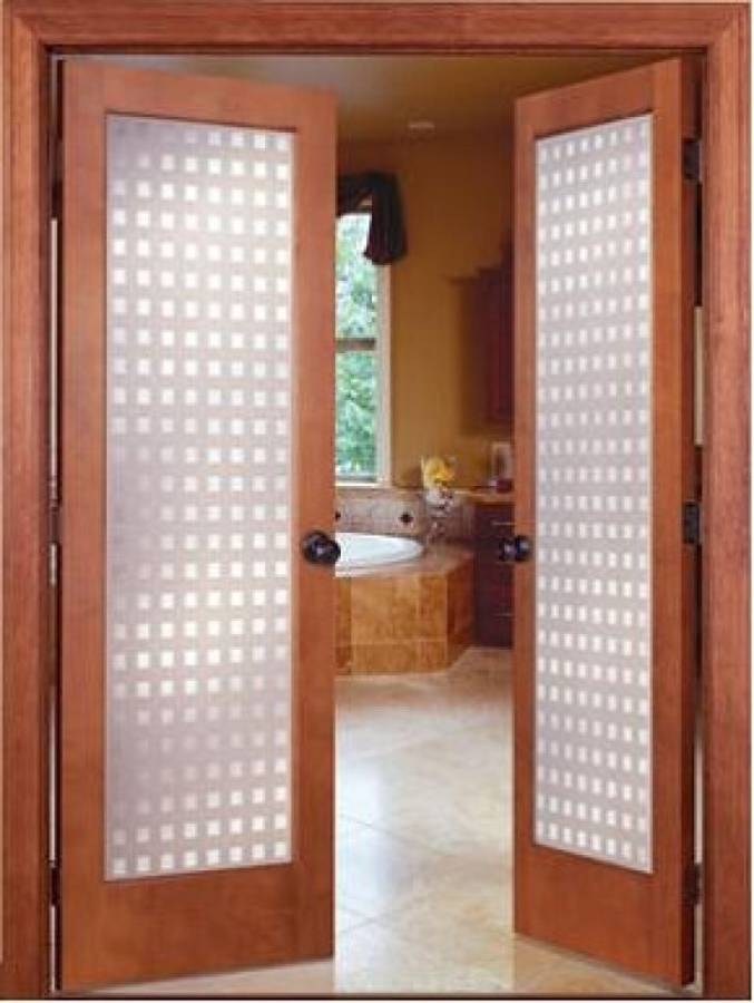 prehung interior french doors with frosted glass