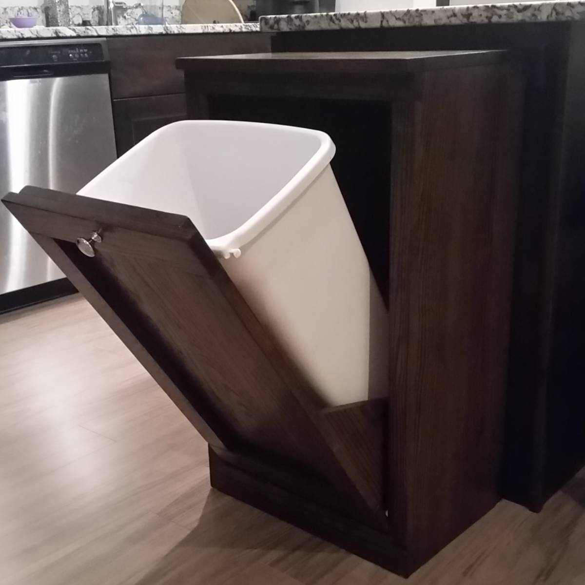 tilt out kitchen trash bin