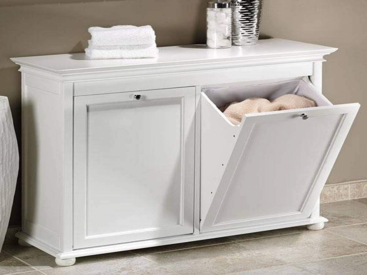 white tilt out laundry hamper