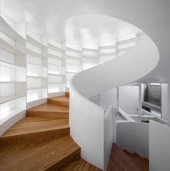 Spiral Staircase With Book Storage