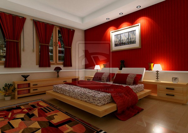 red bedroom design excellent