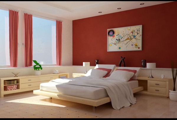 red bedroom design favorable