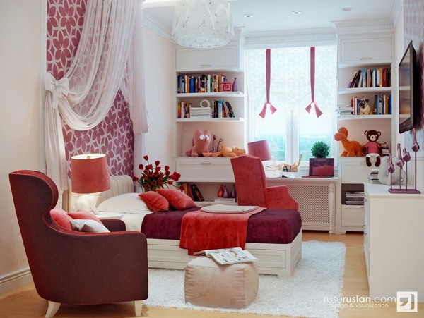 red bedroom design nice