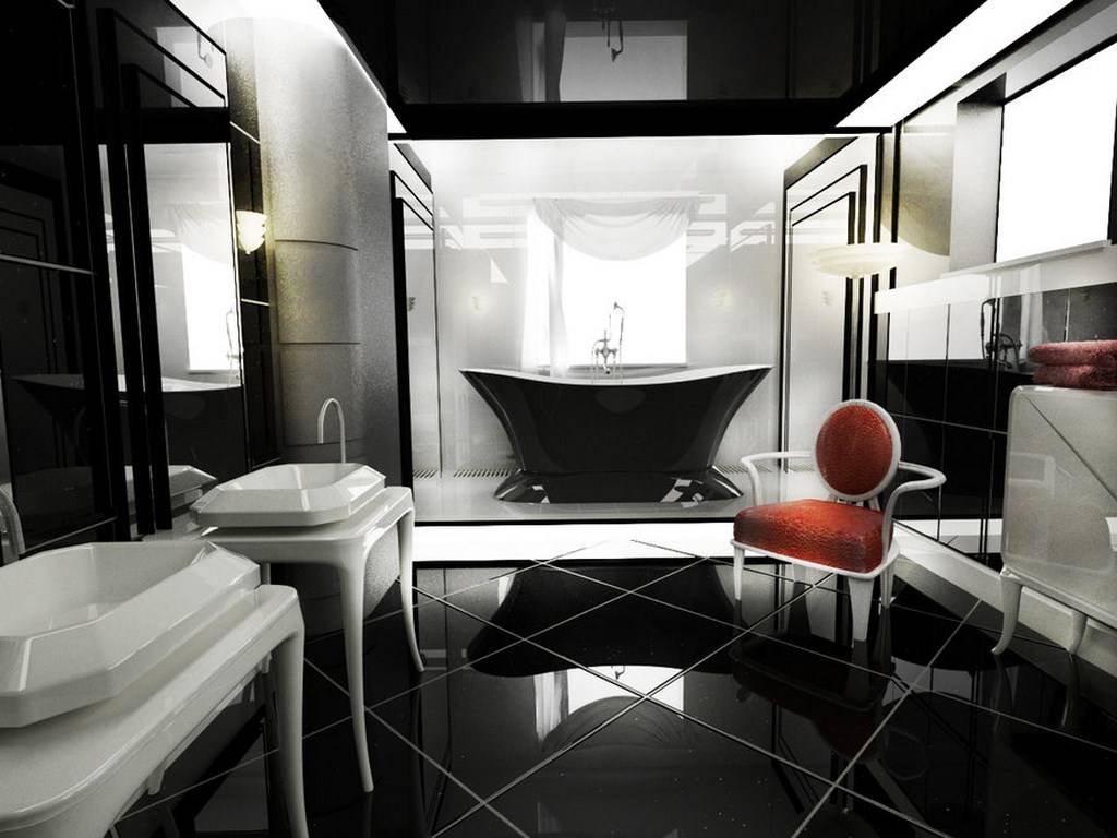 Black Art Deco Bathroom
