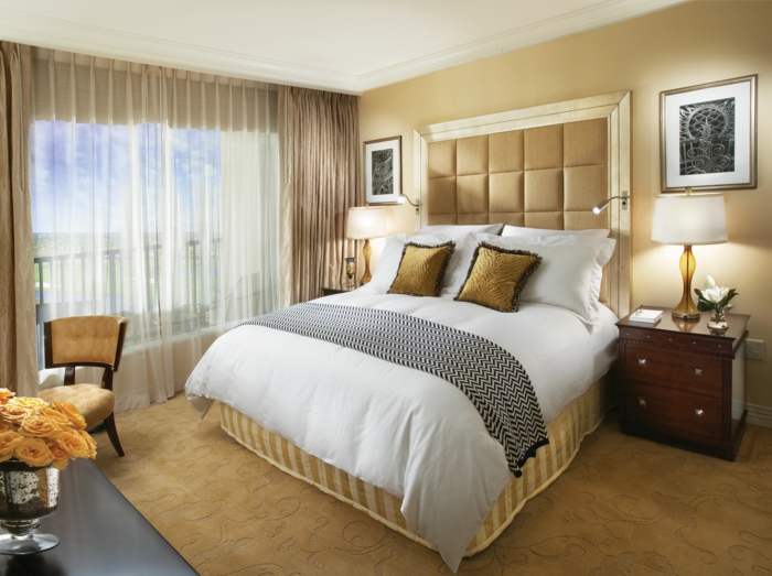 high bed design ideas bedroom beige headboard