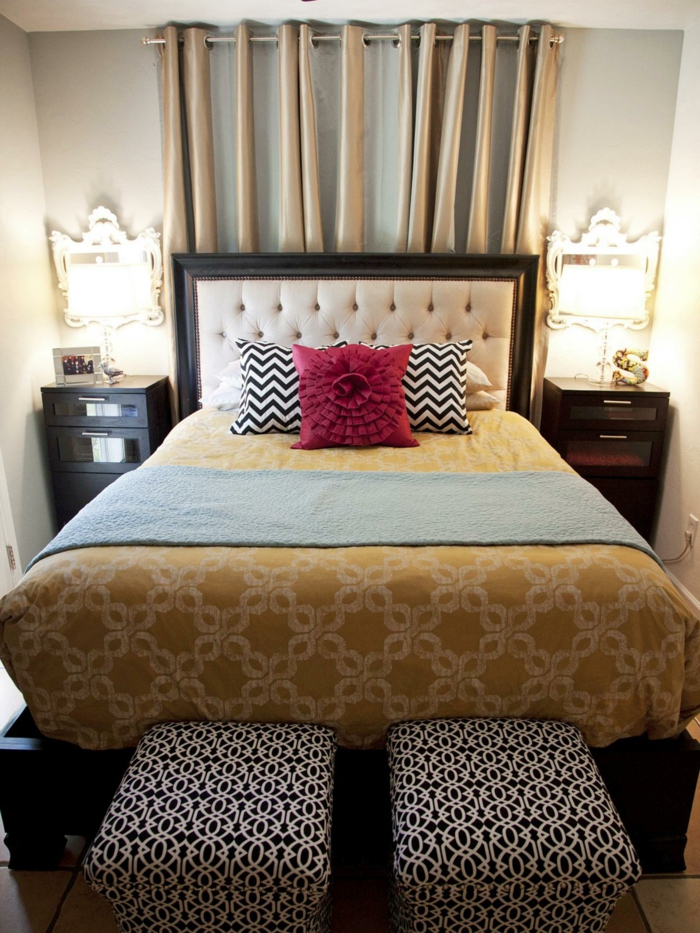 bedroom design ideas modern women yellow bedspread bedside bed