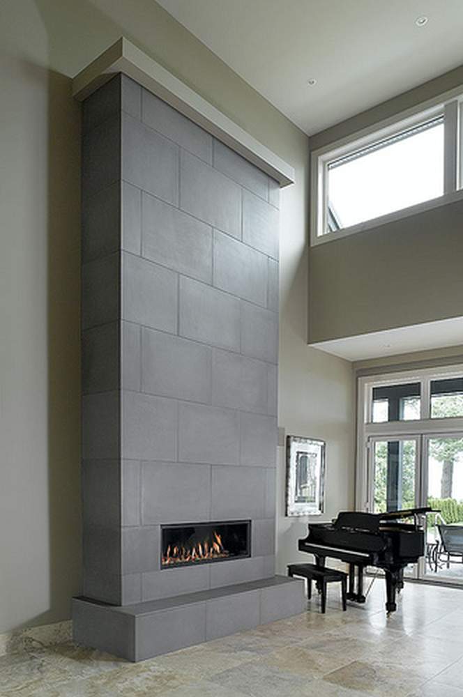 13 - concrete tiles cladding fireplace