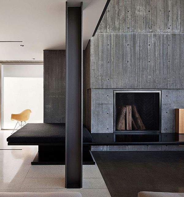 14 - concrete wall with fireplace