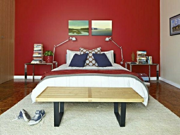 color ideas for bedrooms saturated red color